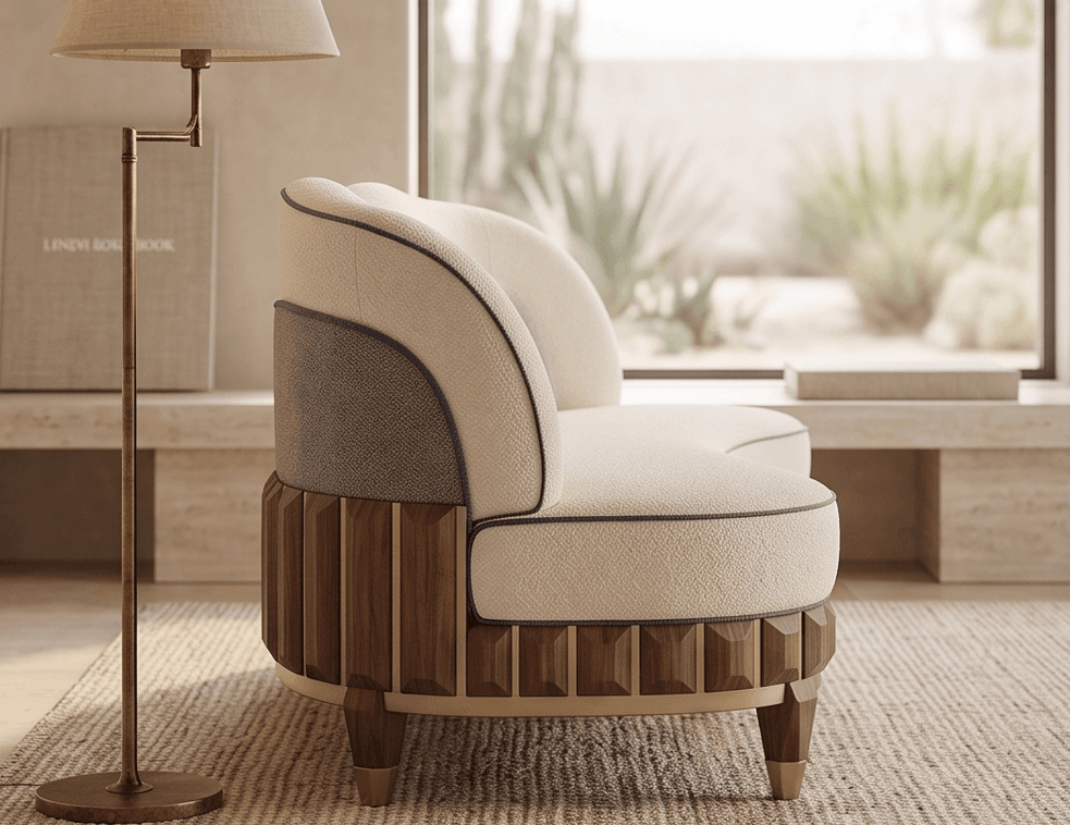 Curved Daybed Sofa Luxury Editorial angle 2