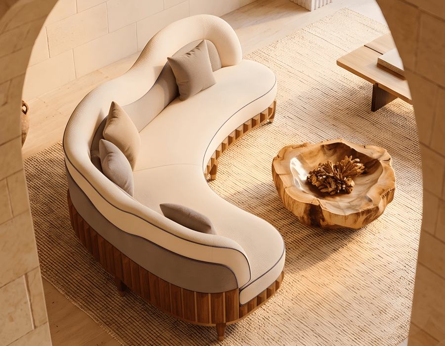 Curved Daybed Sofa Luxury Editorial