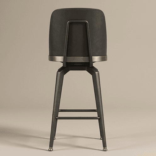 Leather Barstool Modern Metallic Angle 3