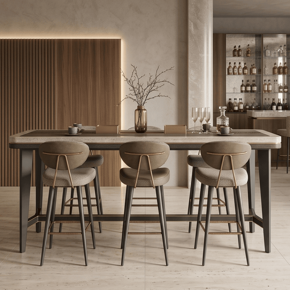 Luxury Marble Bar Table Set Modern Hospitality angle 2