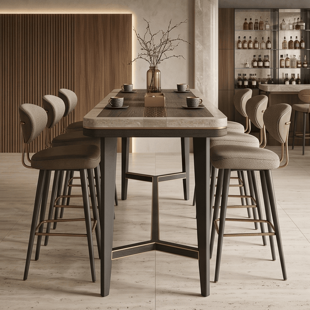 Luxury Marble Bar Table Set Modern Hospitality Angle 4