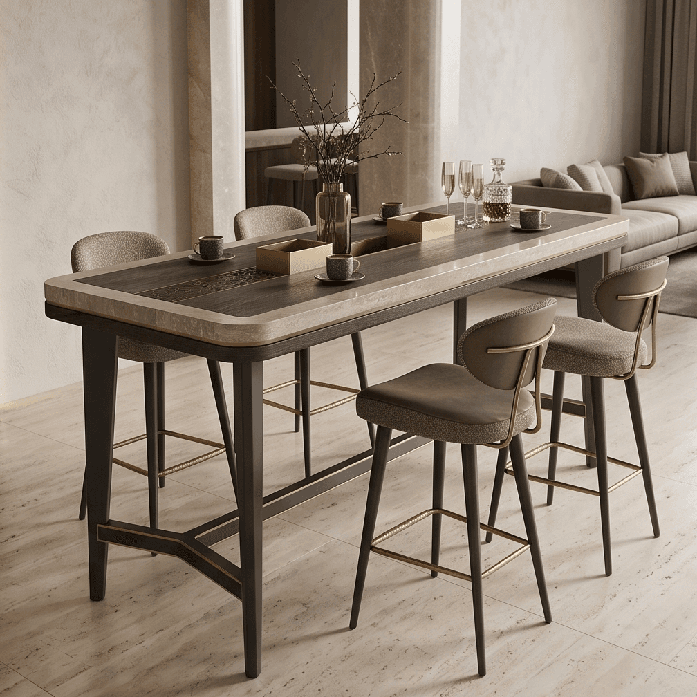 Luxury Marble Bar Table Set Modern Hospitality