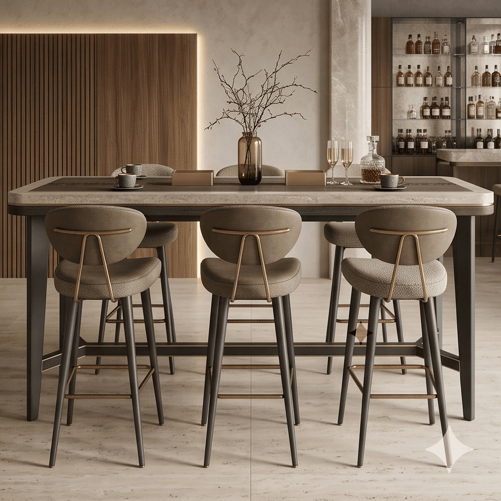 Luxury Marble Bar Table Set Modern Hospitality Angle 3