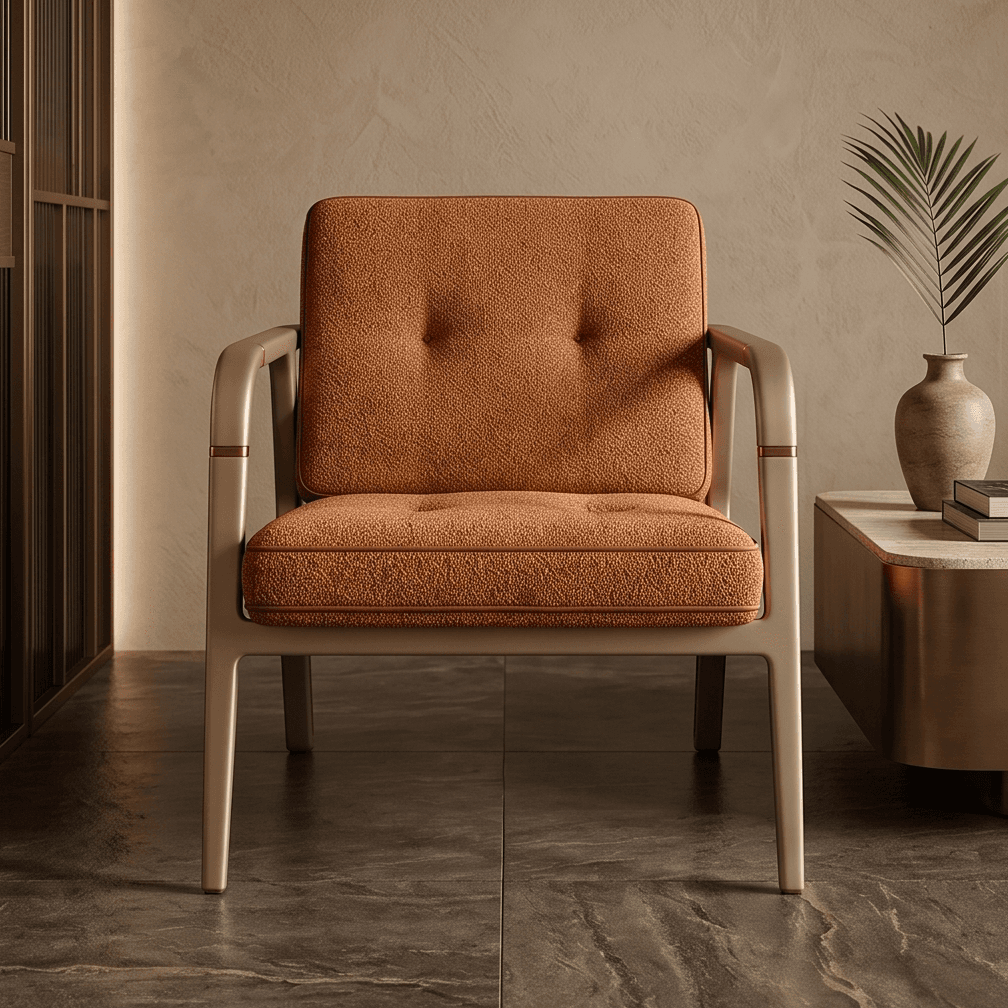 Accent Chair Modern Terracotta Angle 2