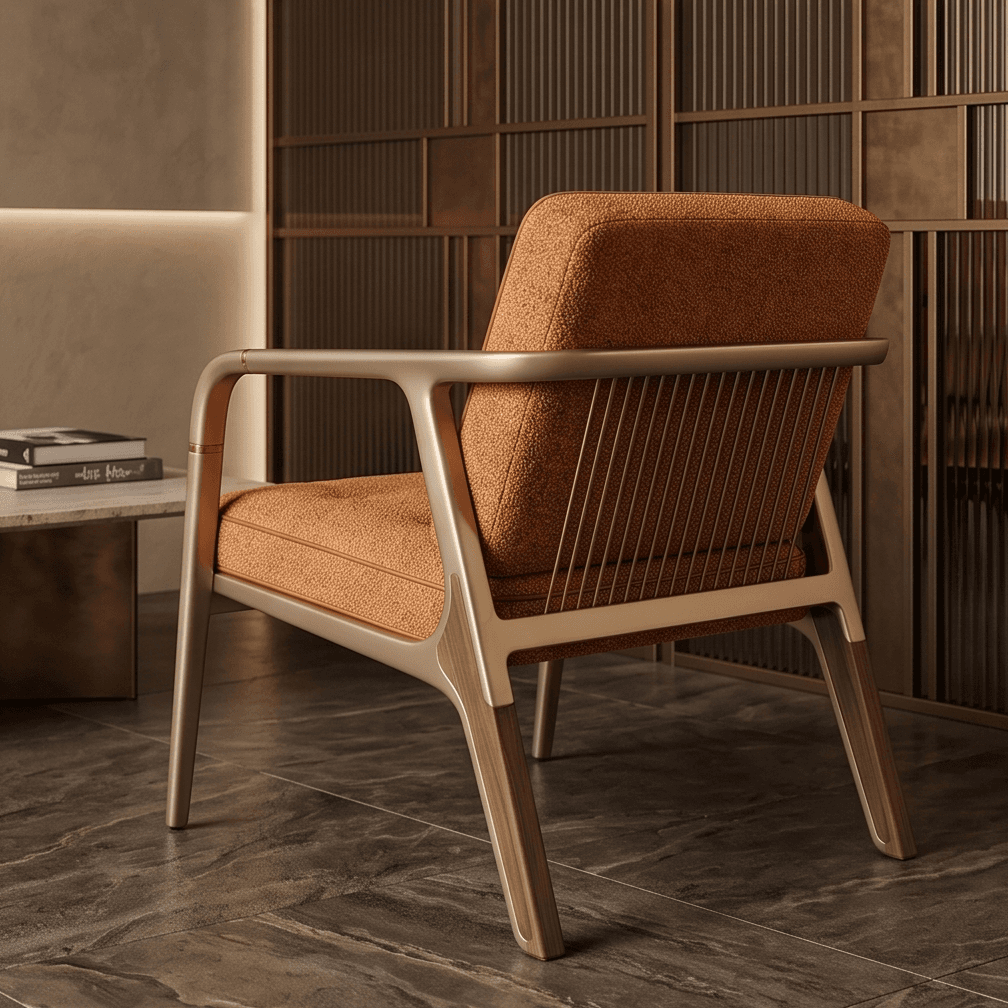 Accent Chair Modern Terracotta Angle 3