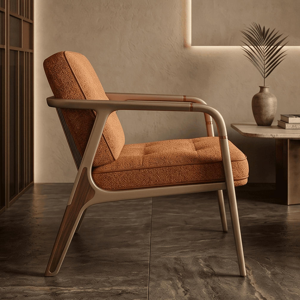 Accent Chair Modern Terracotta Angle 4