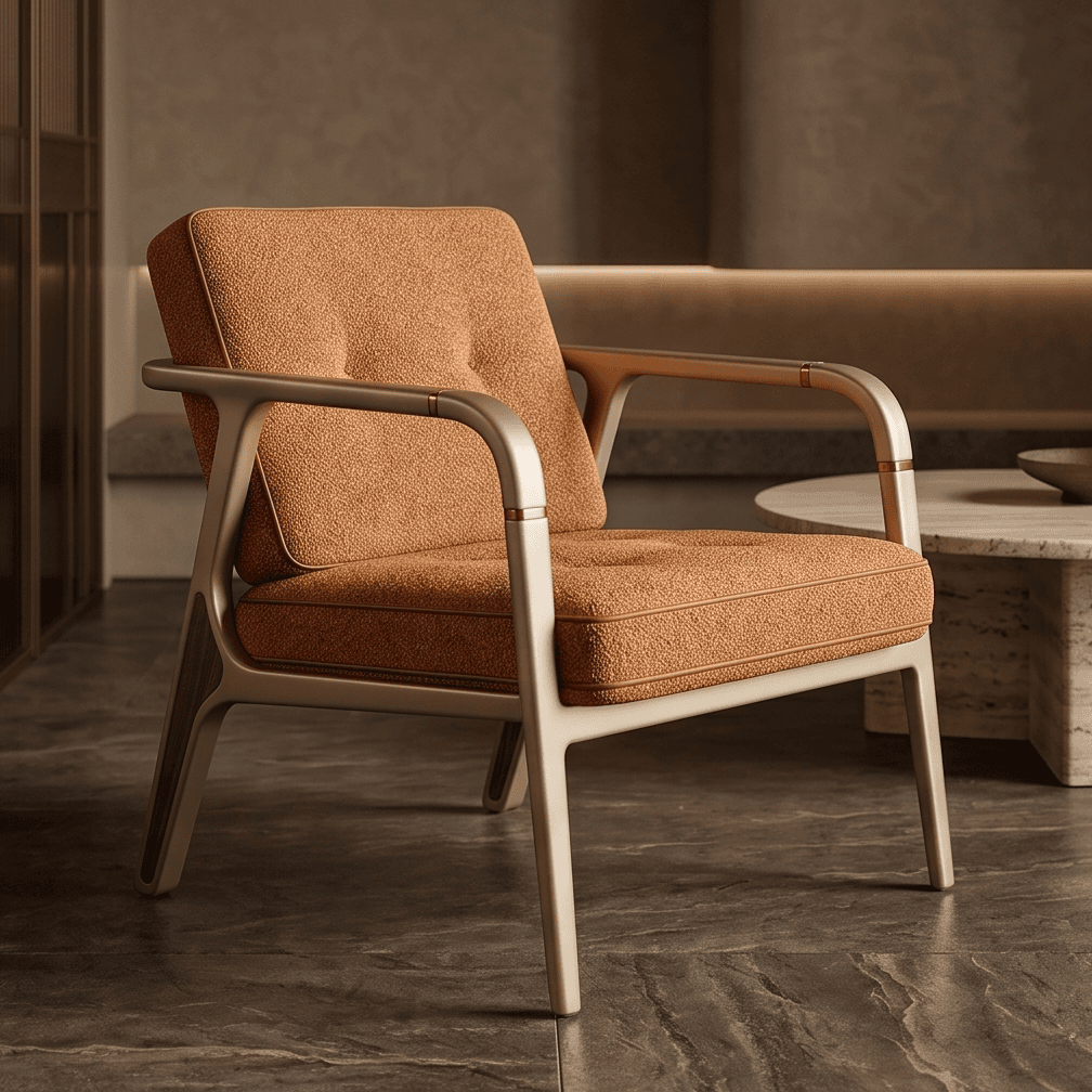 Accent Chair Modern Terracotta Angle 1