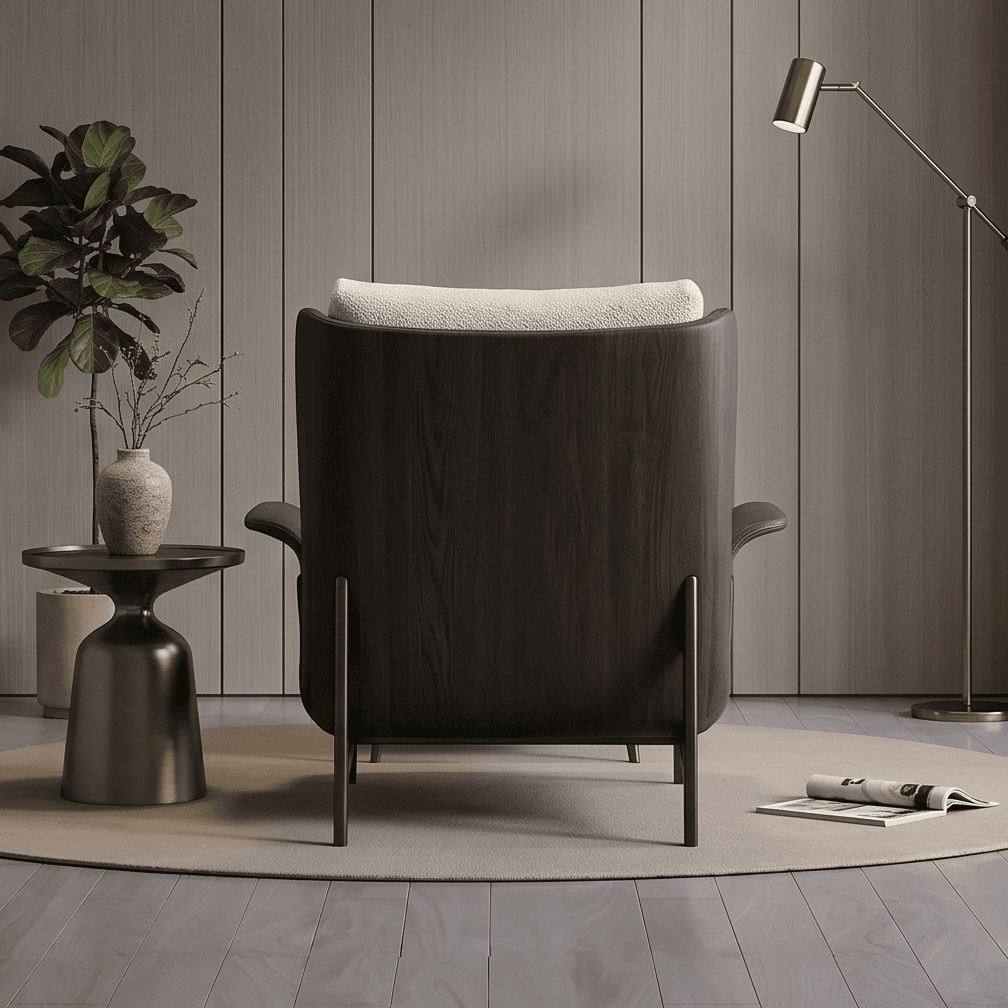 Accent Chair Ottoman Set Luxury Editorial Angle 3