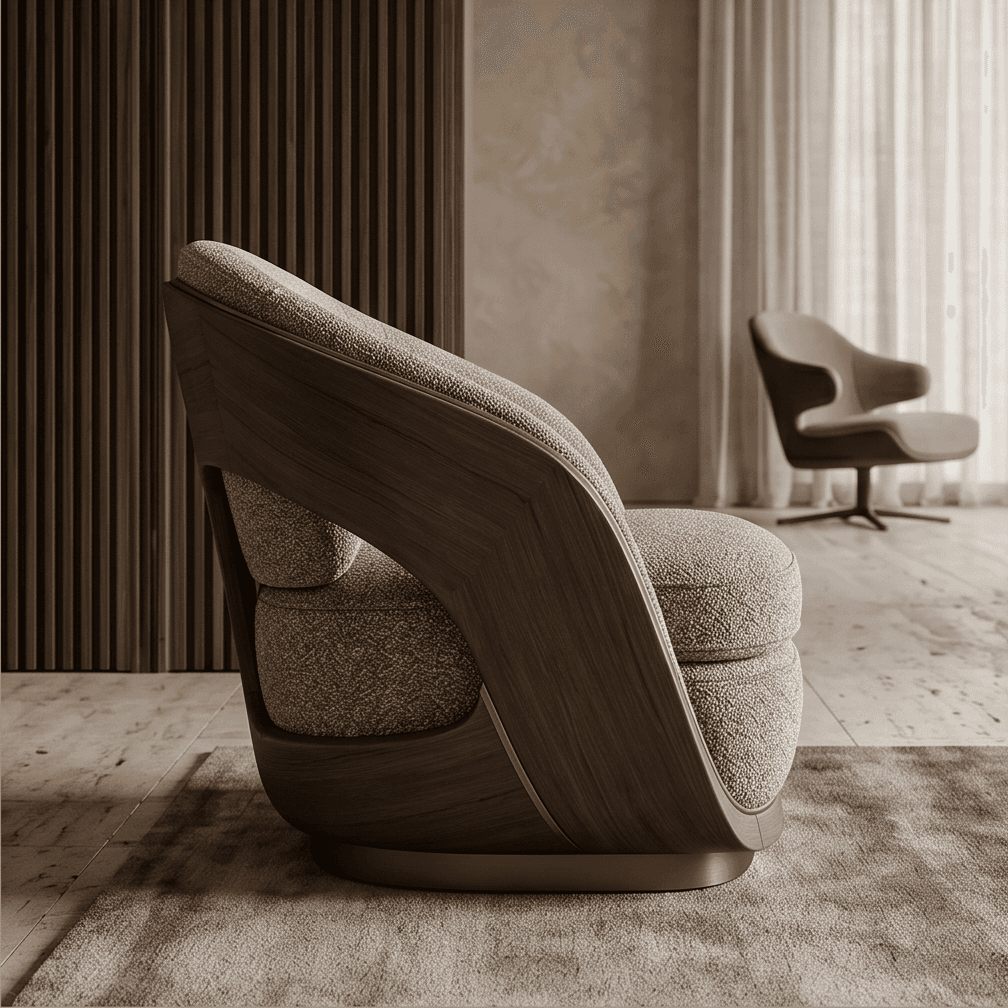 Curved Armchair Dining Luxury Hospitality Angle 4