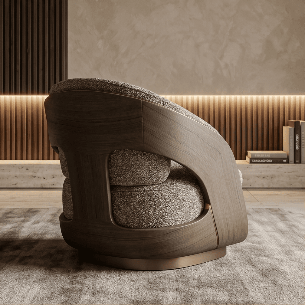 Curved Armchair Dining Luxury Hospitality Angle 3