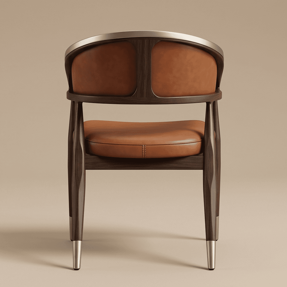Curved Armchair Dining Set Modern Leather Angle 3