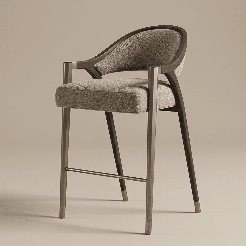 Curved Armchair Dining Set Modern Metal Angle 1
