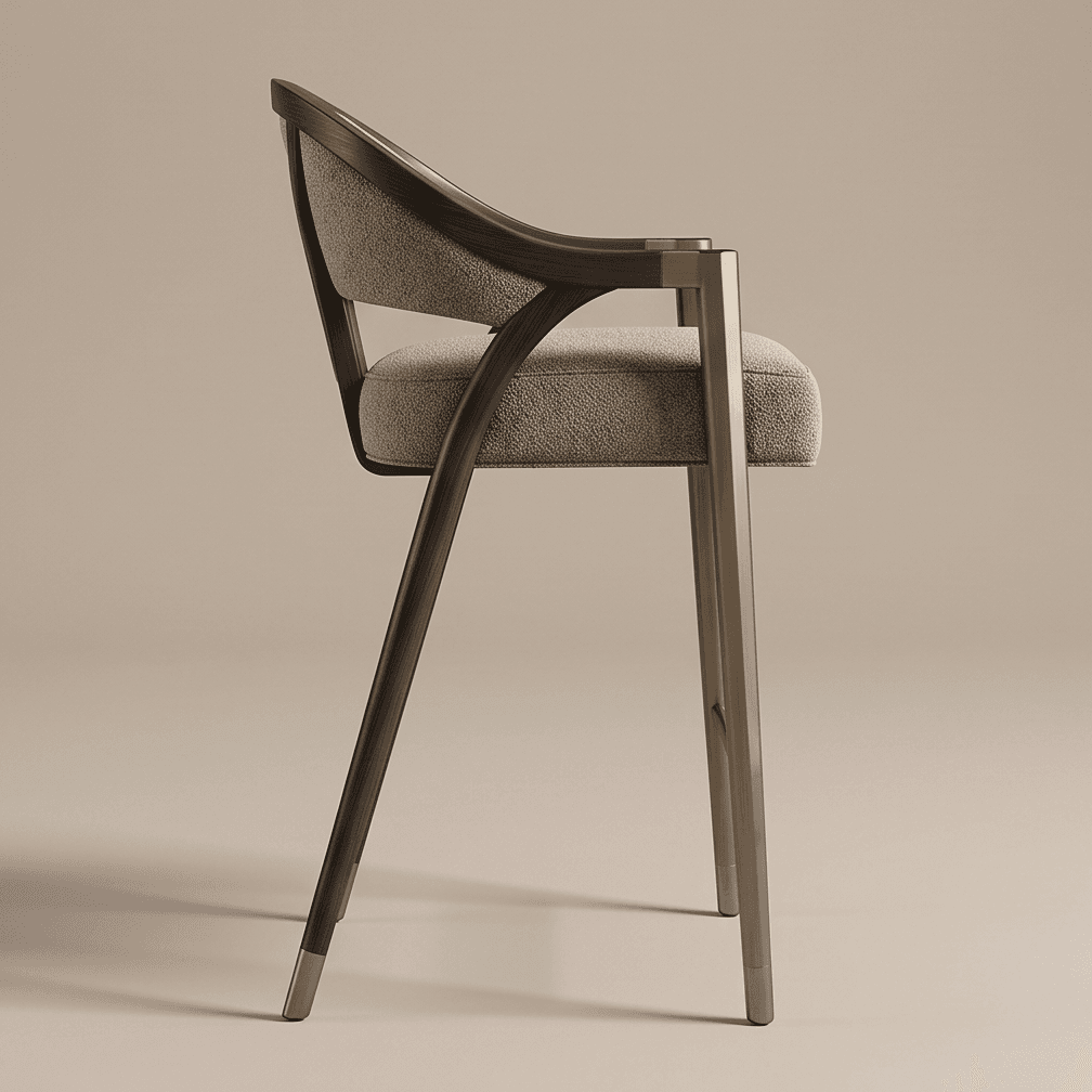 Curved Armchair Dining Set Modern Metal Angle 4