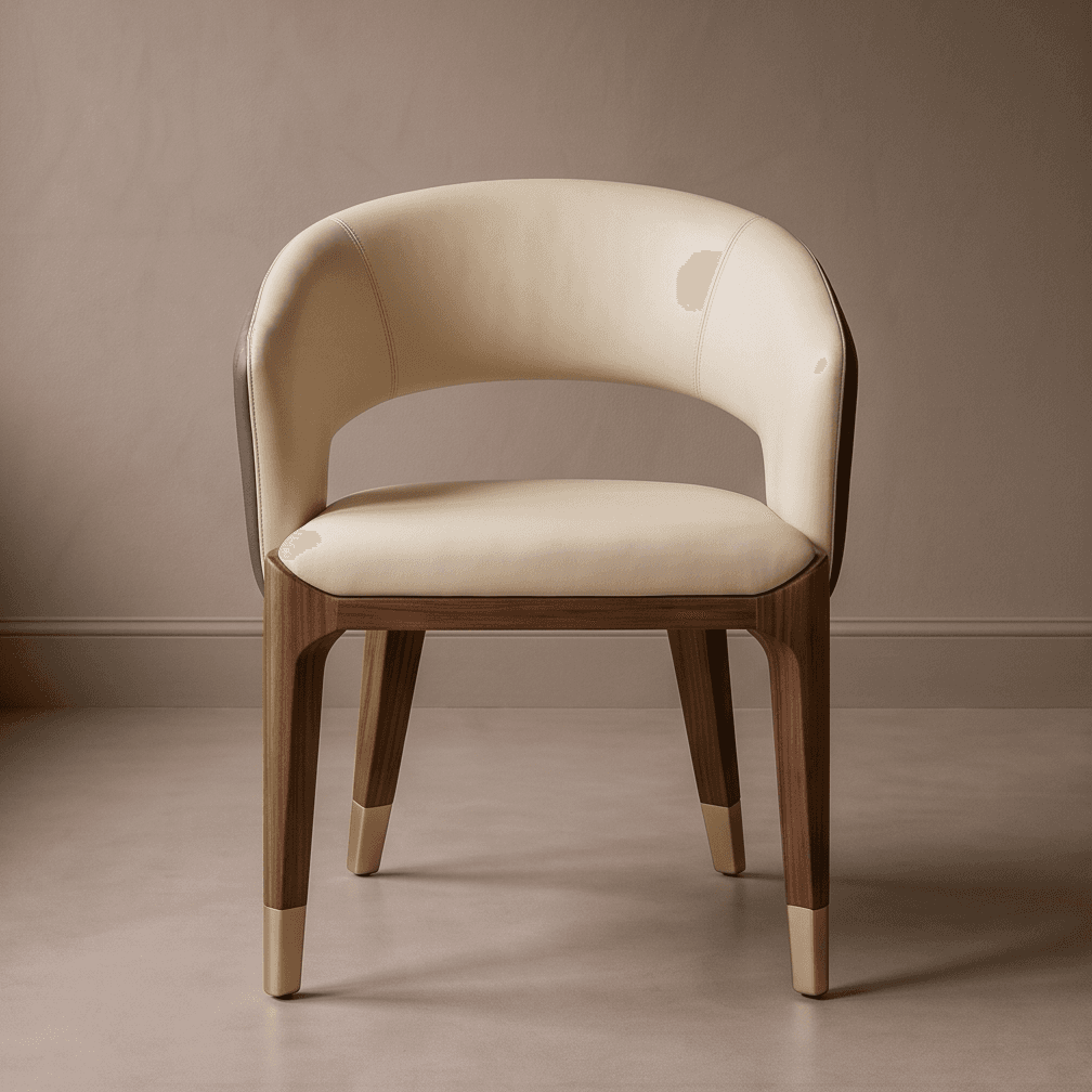 Curved Armchair Dining Set Modern White Angle 2