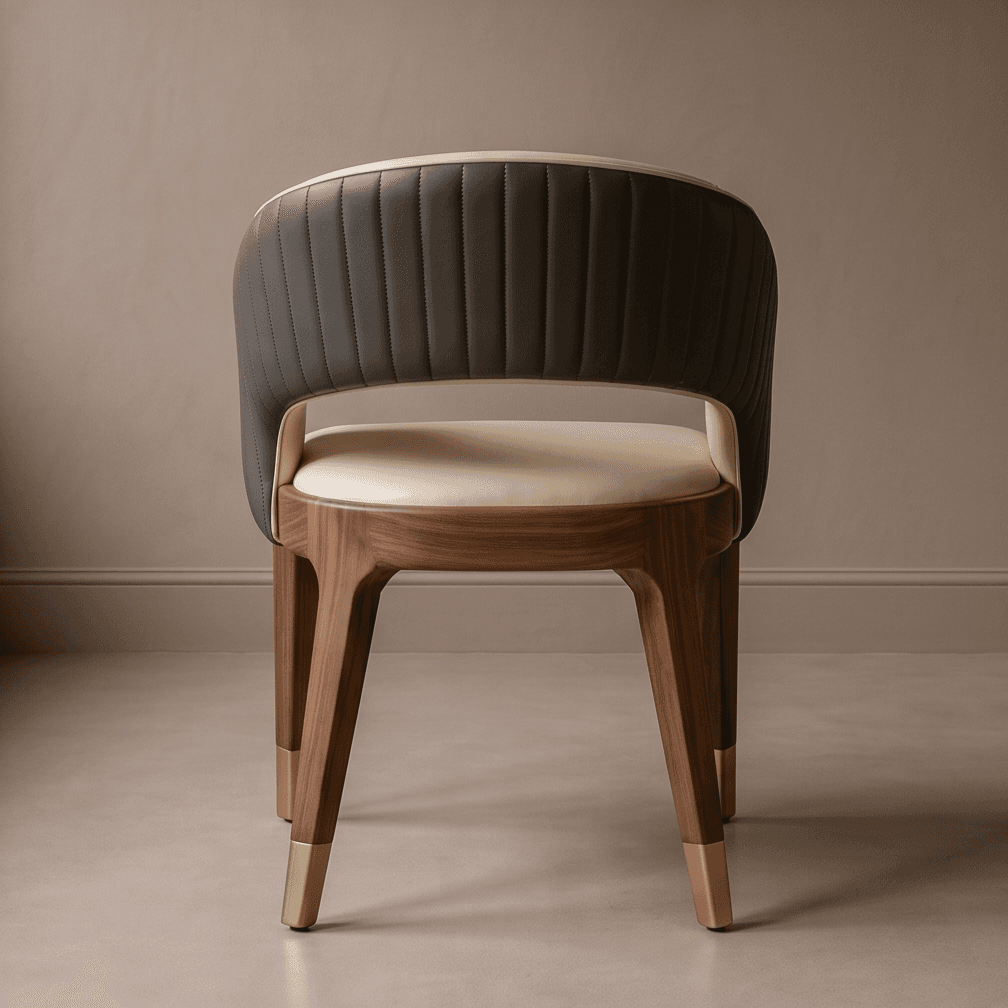 Curved Armchair Dining Set Modern White Angle 3