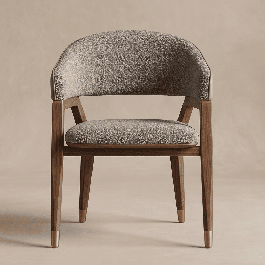 Curved Upholstered Chair Luxury Dining Angle 2
