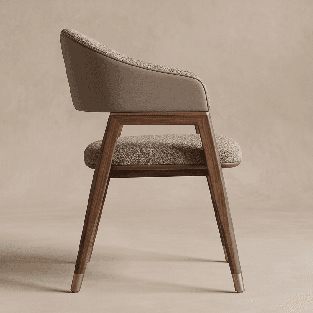 Curved Upholstered Chair Luxury Dining Angle 4