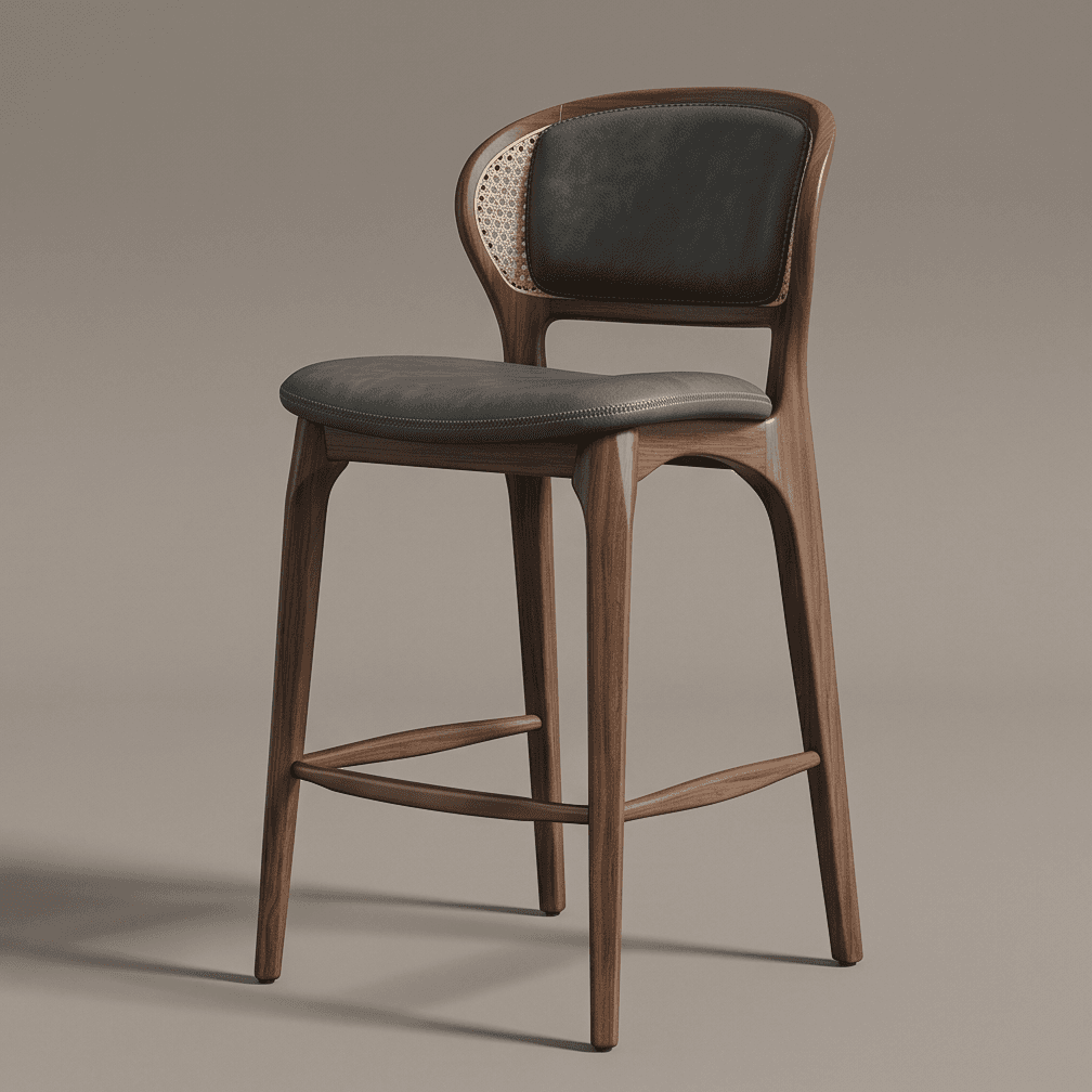 Cushioned Dining Chair Modern Wicker Angle 1