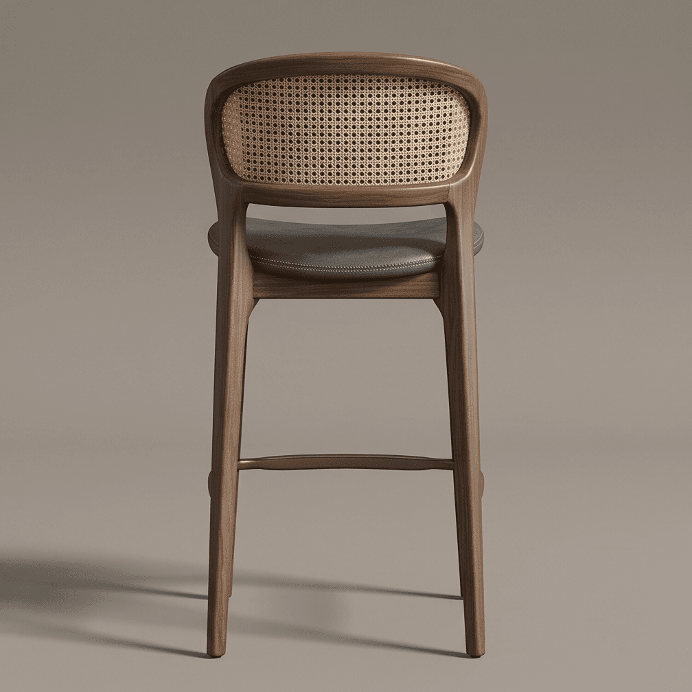 Cushioned Dining Chair Modern Wicker Angle 3
