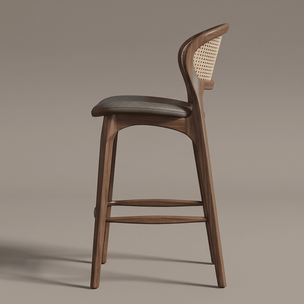 Cushioned Dining Chair Modern Wicker Angle 4