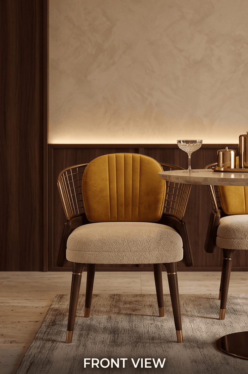Dining Chair Metal Wire Frame Modern Luxury Angle 2