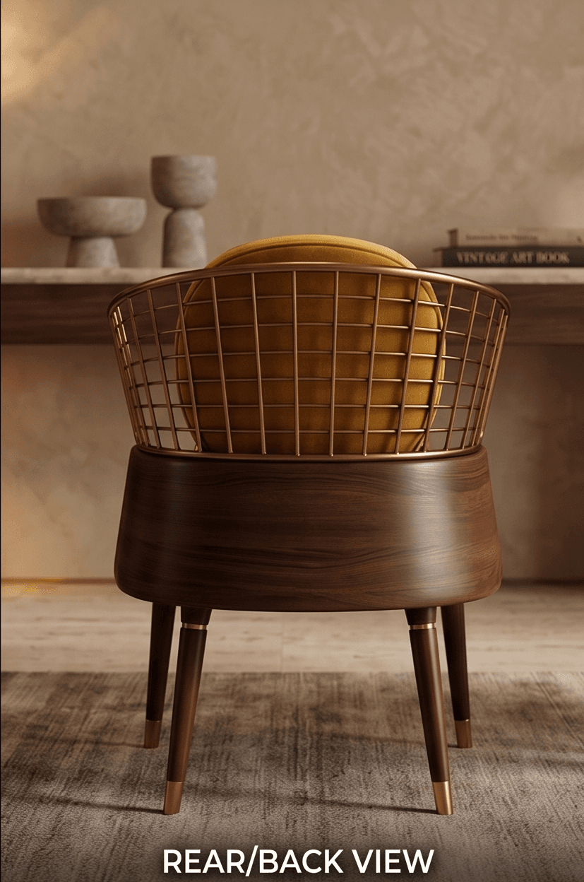 Dining Chair Metal Wire Frame Modern Luxury Angle 3