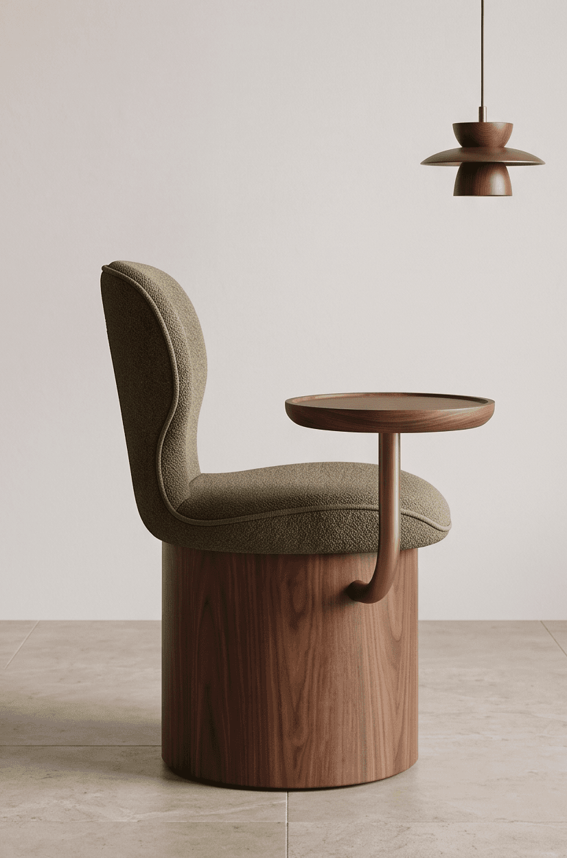 Ergonomic Armchair Wooden Base Luxury Hospitality Angle 4
