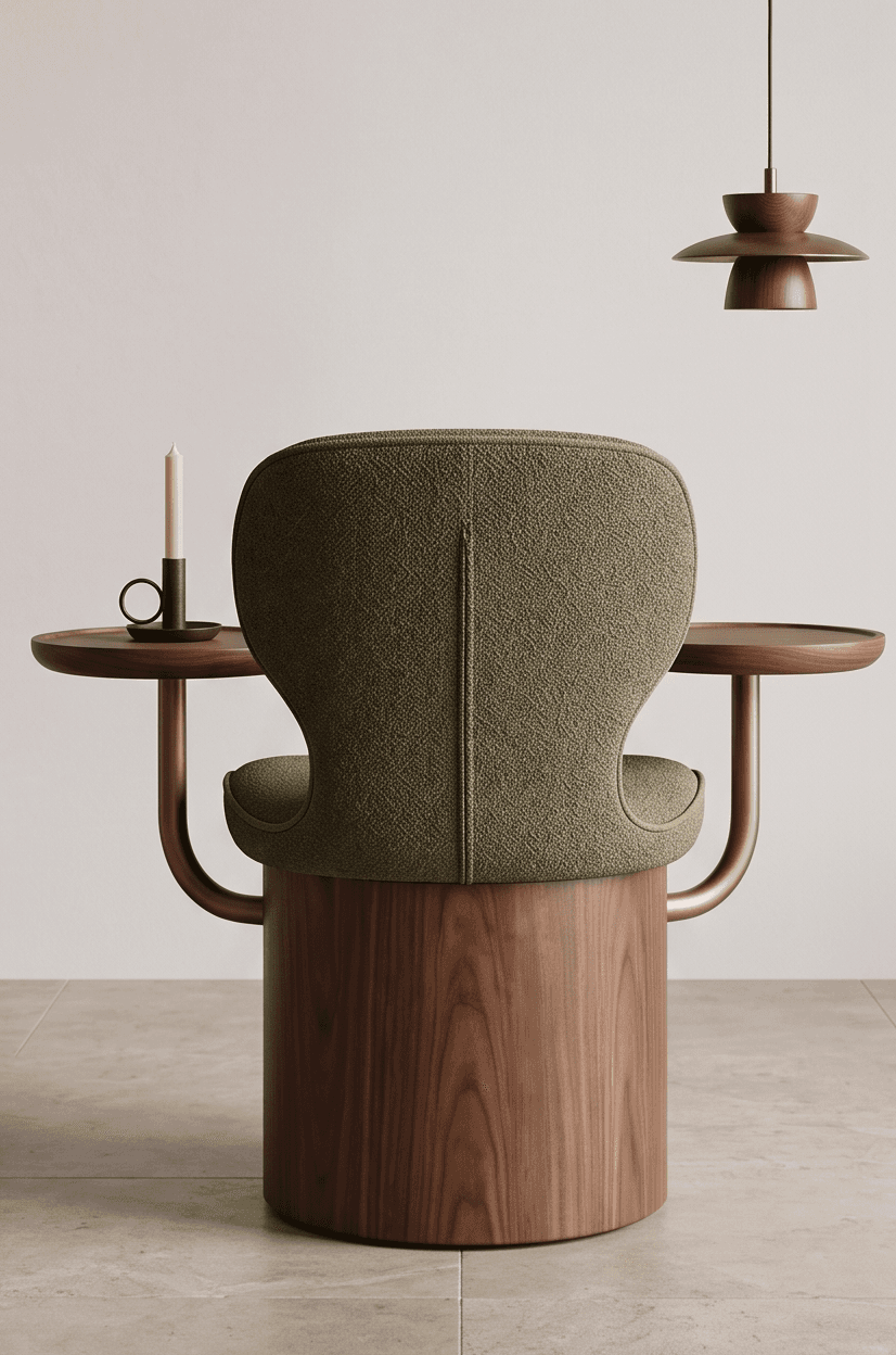 Ergonomic Armchair Wooden Base Luxury Hospitality Angle 3