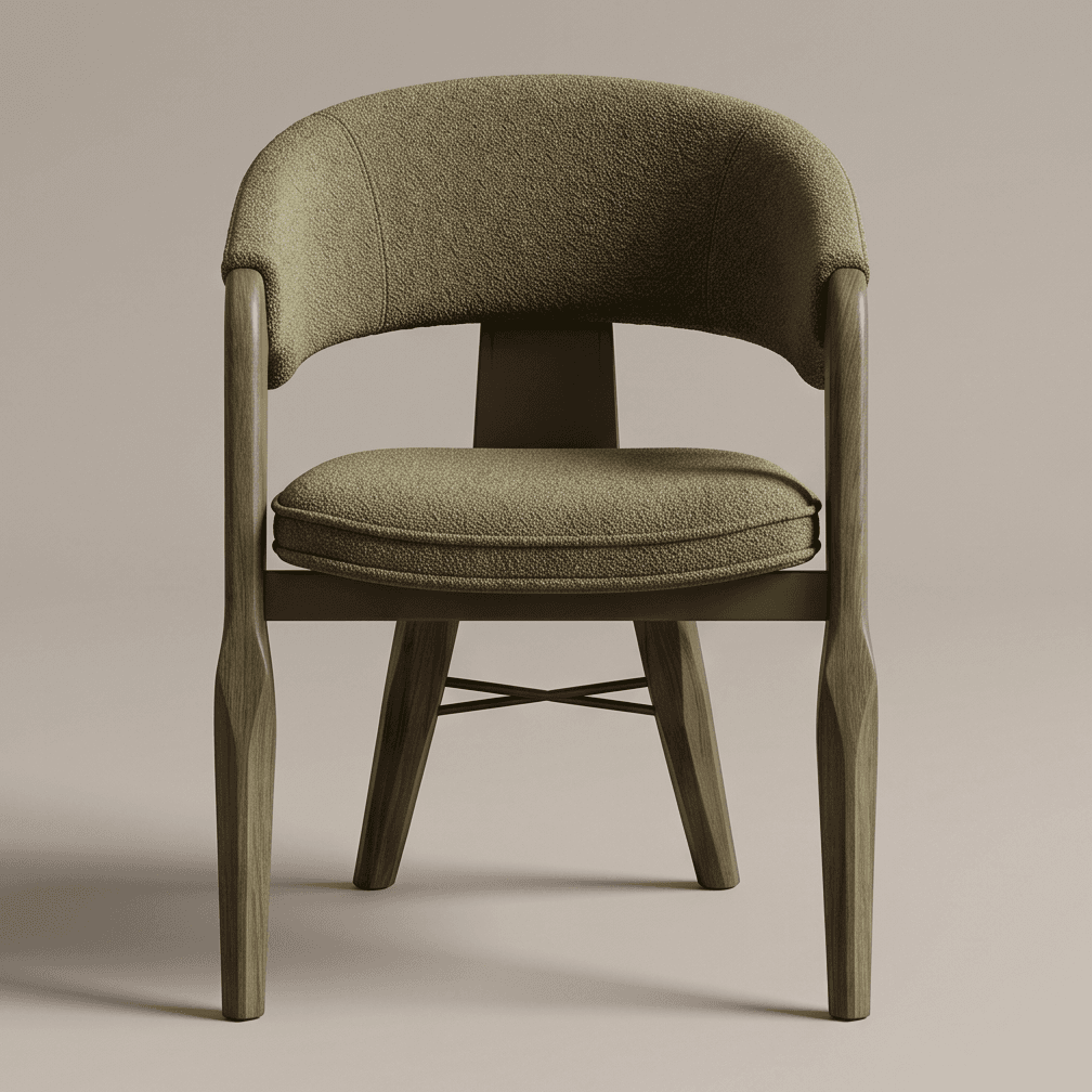 Green Wooden Armchair Luxury Furniture Angle 2