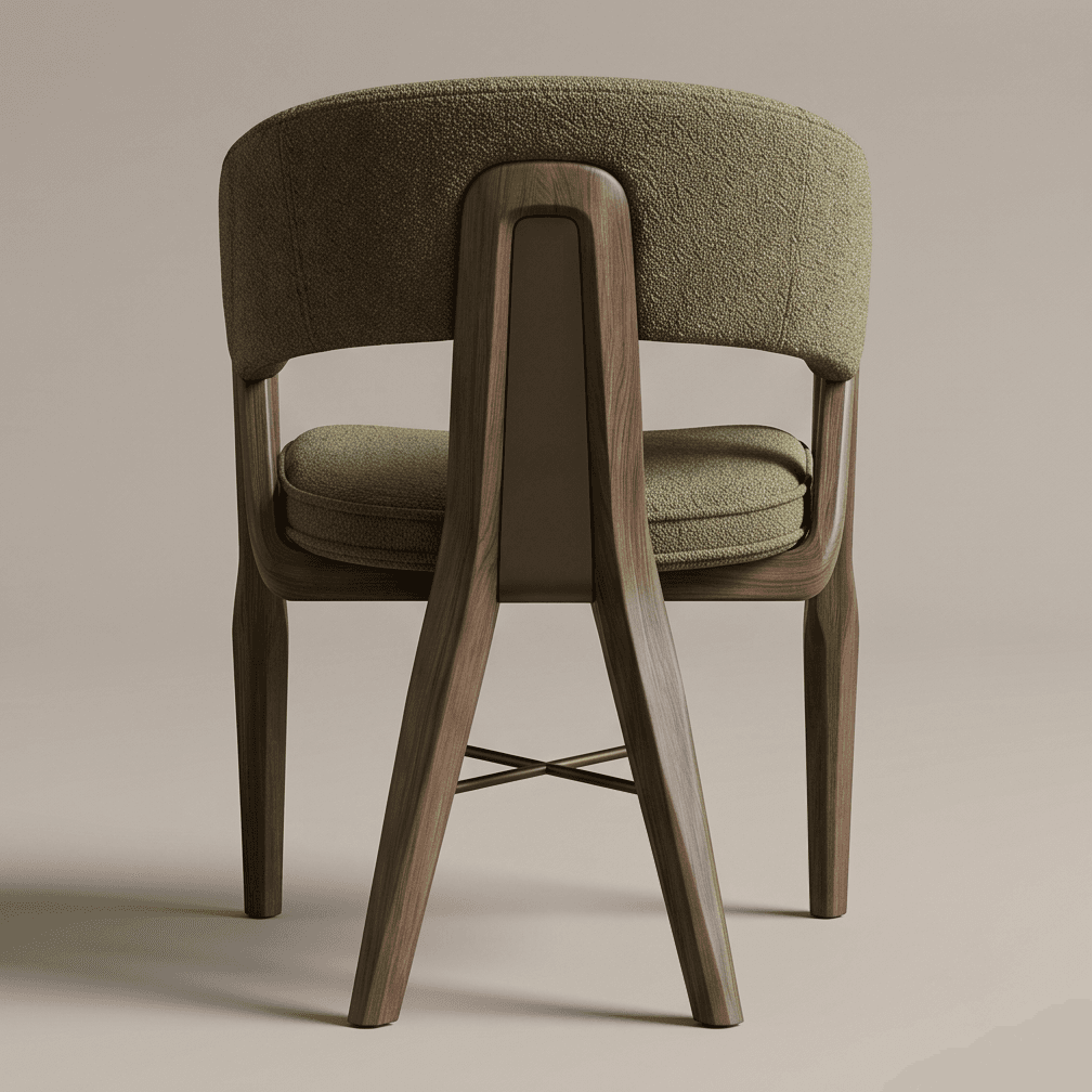 Green Wooden Armchair Luxury Furniture Angle 3