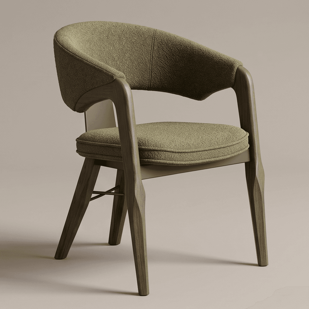 Green Wooden Armchair Luxury Furniture Angle 1