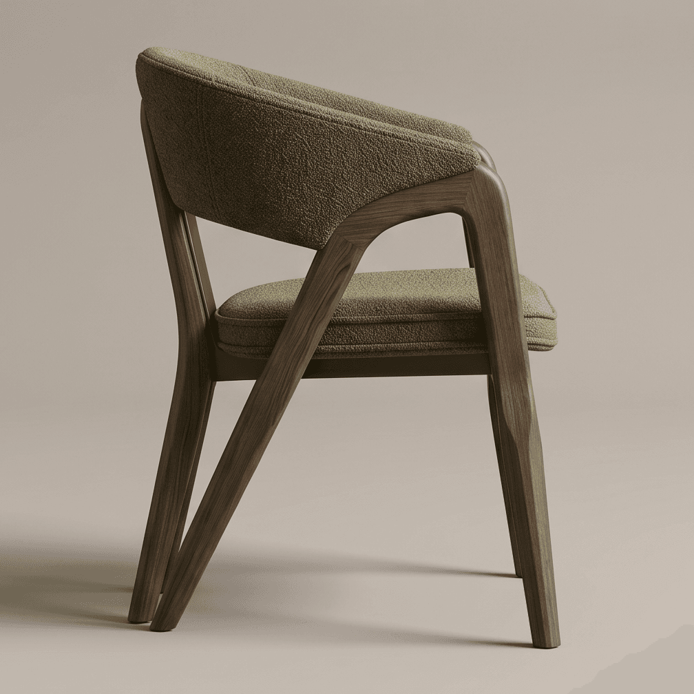 Green Wooden Armchair Luxury Furniture Angle 4