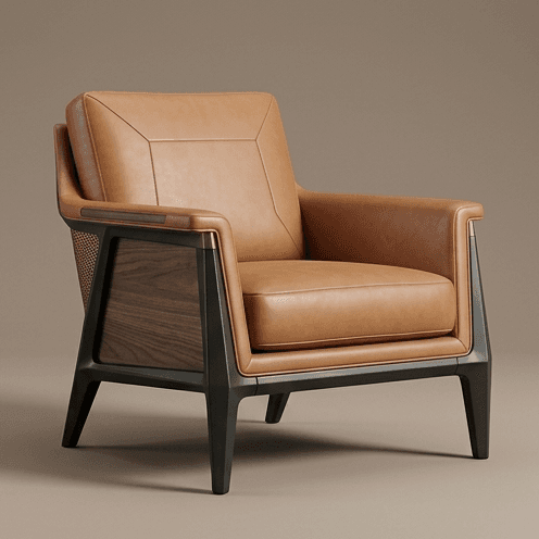 Leather Armchair Modern Luxury Angle 1