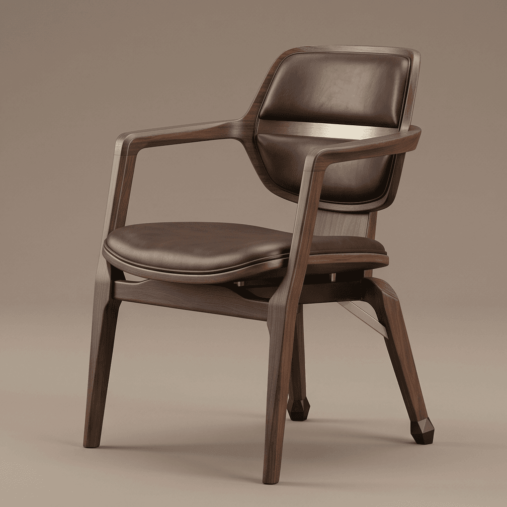 Leather Armchair Dining Chair Luxury Angle 1