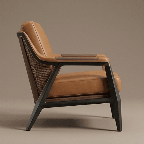Leather Armchair Modern Luxury Angle 4