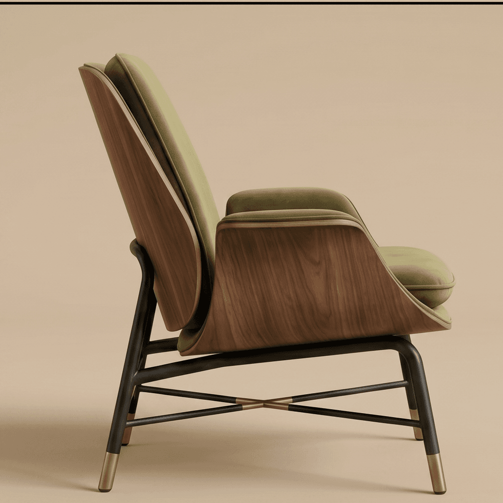 Luxury Armchair Green Velvet Angle 4
