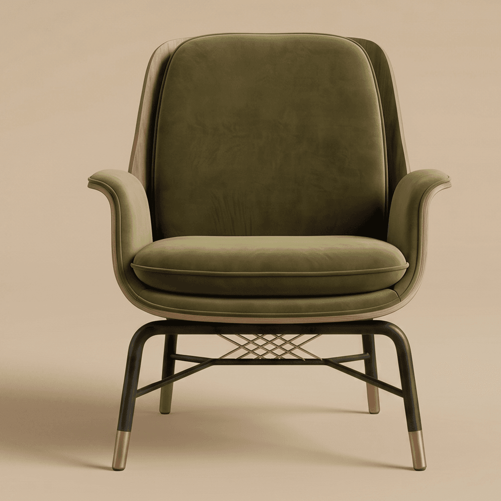 Luxury Armchair Green Velvet Angle 2