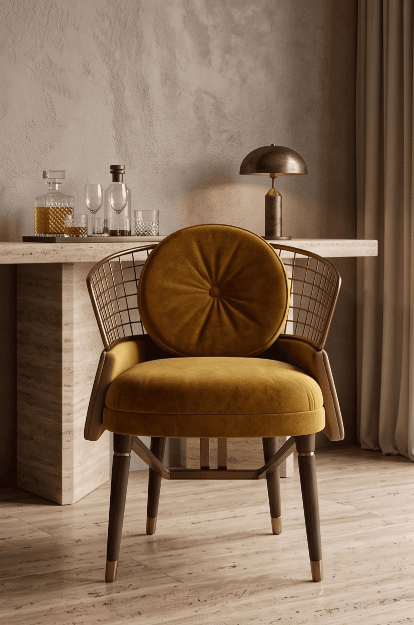Luxury Armchair Metal Angle 2