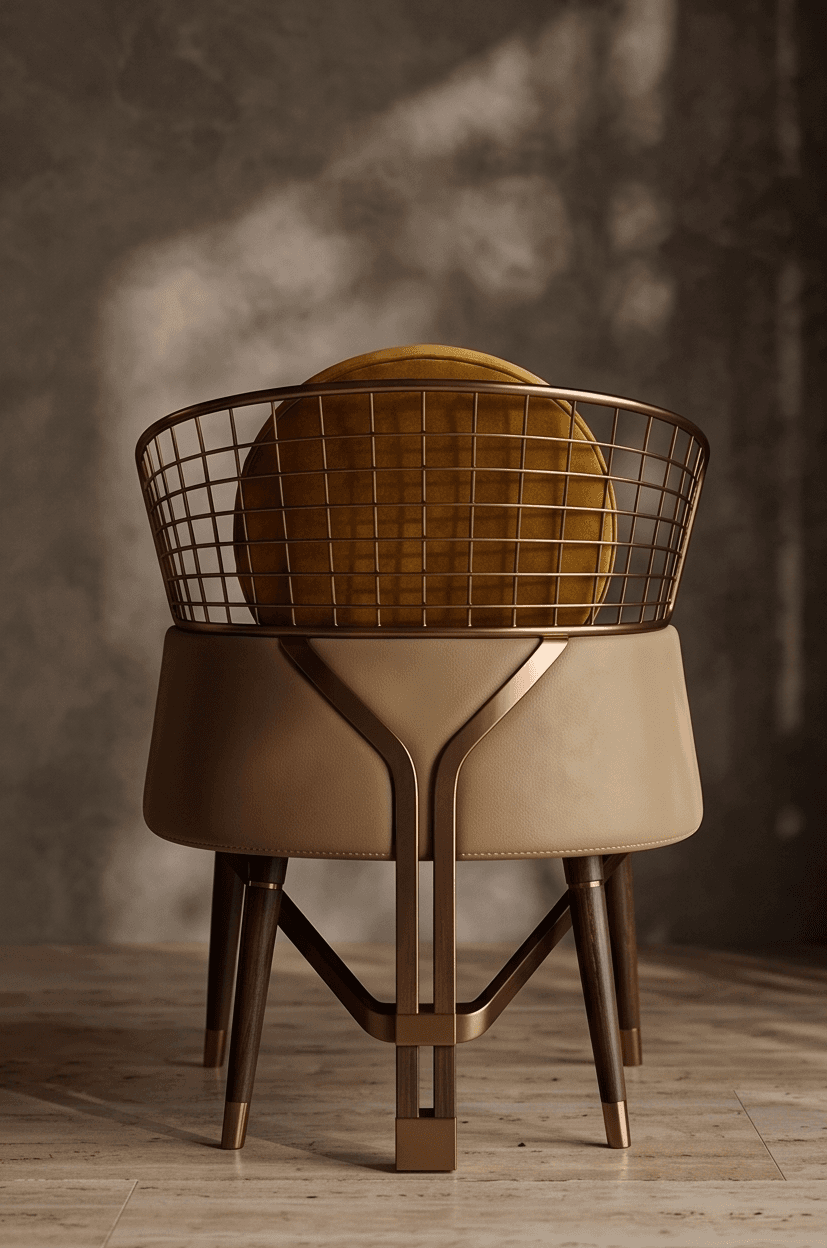 Luxury Armchair Metal Angle 3