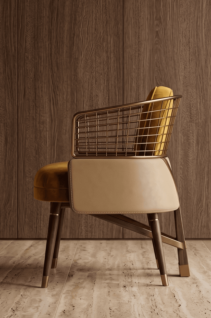 Luxury Armchair Metal Angle 4