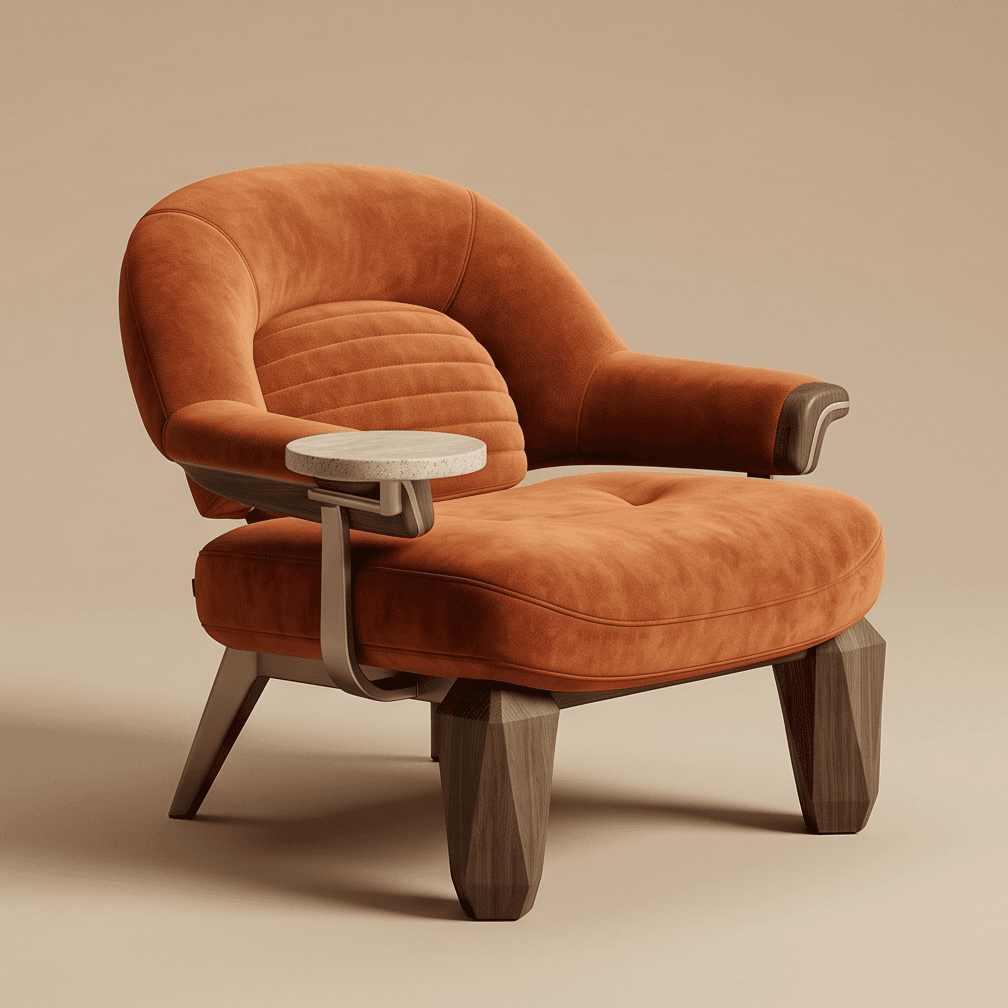 Plush Armchair Lounge Set Modern Velvet Angle 1