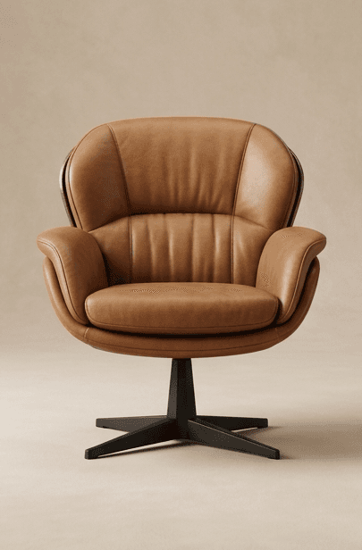 Plush Leather Armchair Luxury Hospitality Angle 2