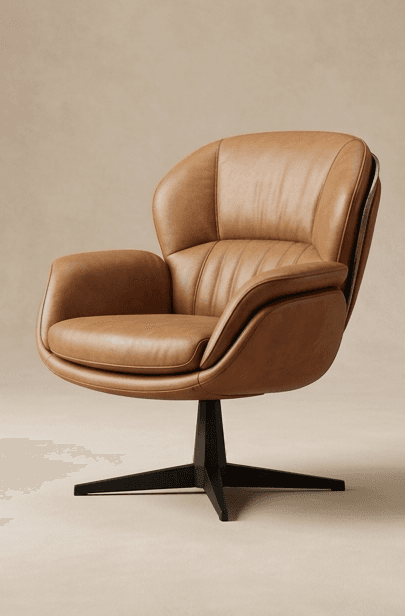 Plush Leather Armchair Luxury Hospitality Angle 1