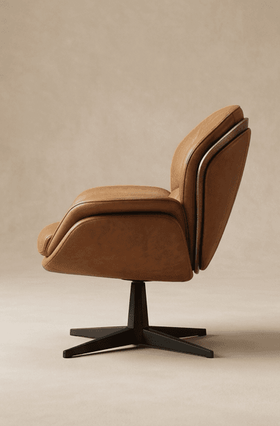 Plush Leather Armchair Luxury Hospitality Angle 4