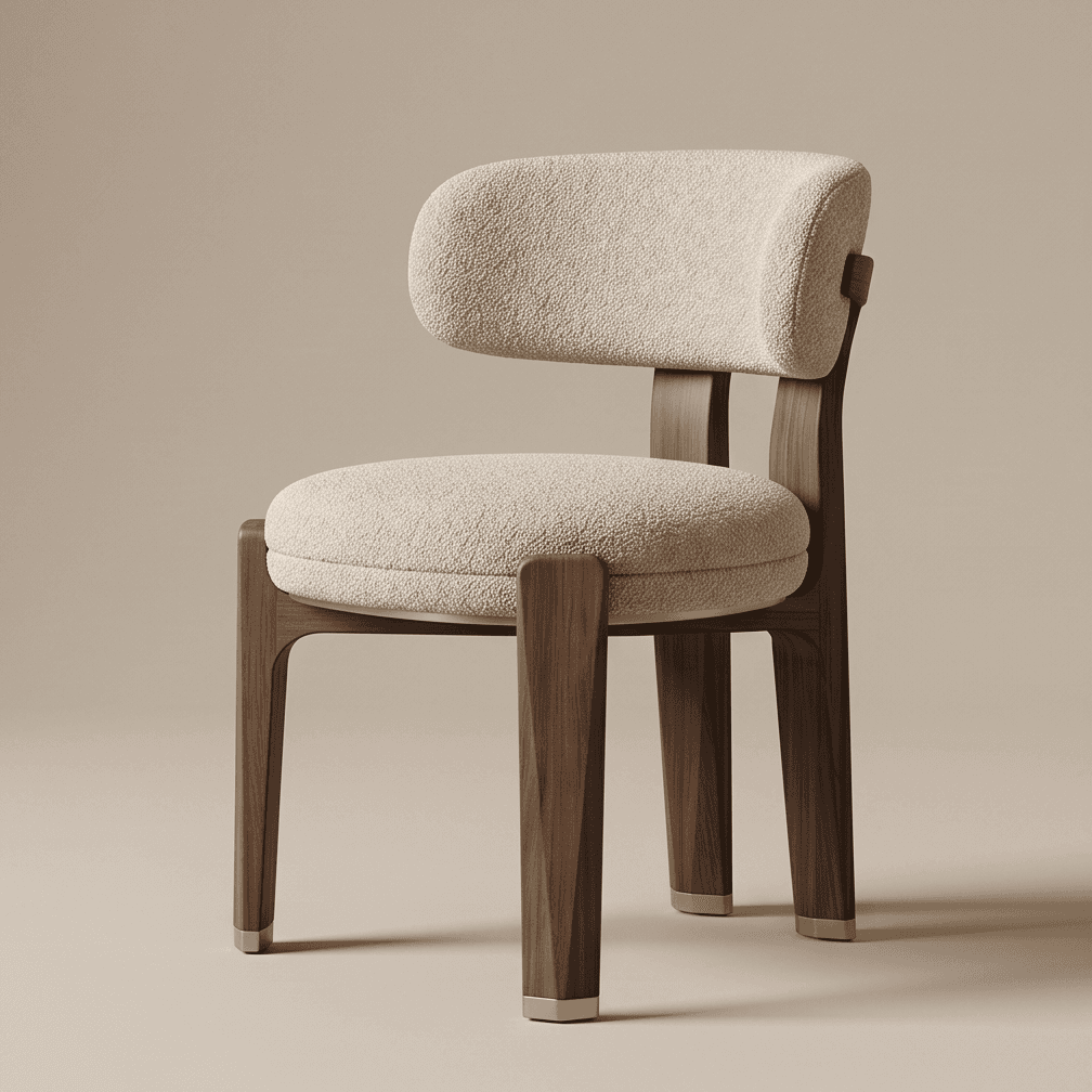 Sculptural Dining Chair Modern Luxury Angle 1