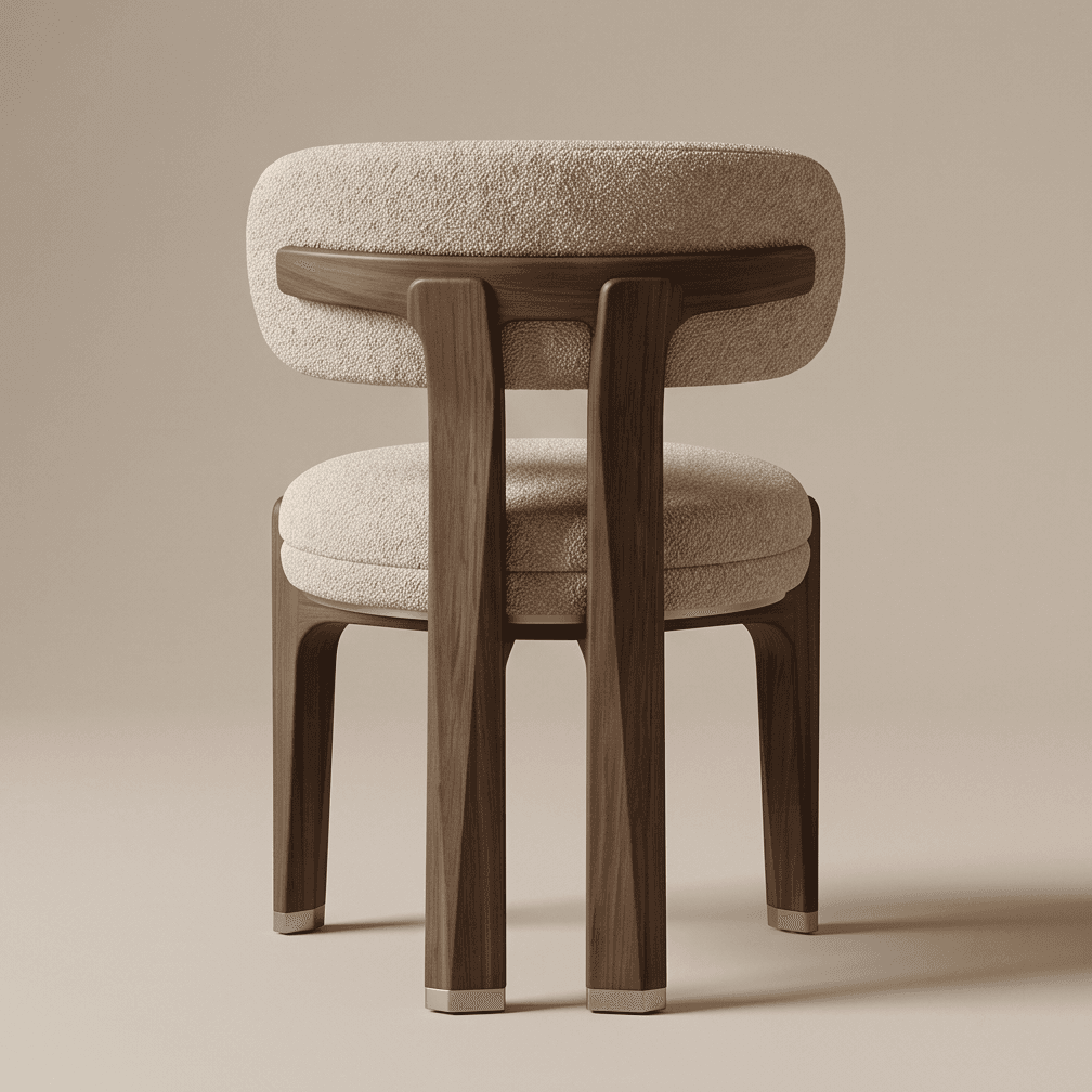 Sculptural Dining Chair Modern Luxury Angle 3