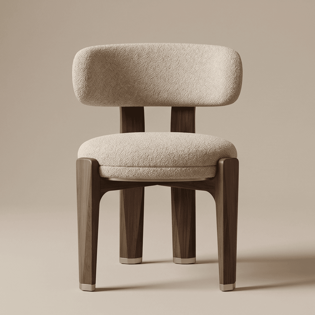 Sculptural Dining Chair Modern Luxury Angle 2