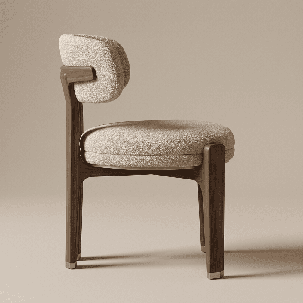Sculptural Dining Chair Modern Luxury Angle 4