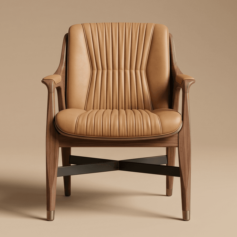 Tufted Armchair Leather Luxury Hospitality Angle 2