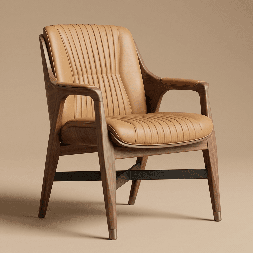 Tufted Armchair Leather Luxury Hospitality Angle 1